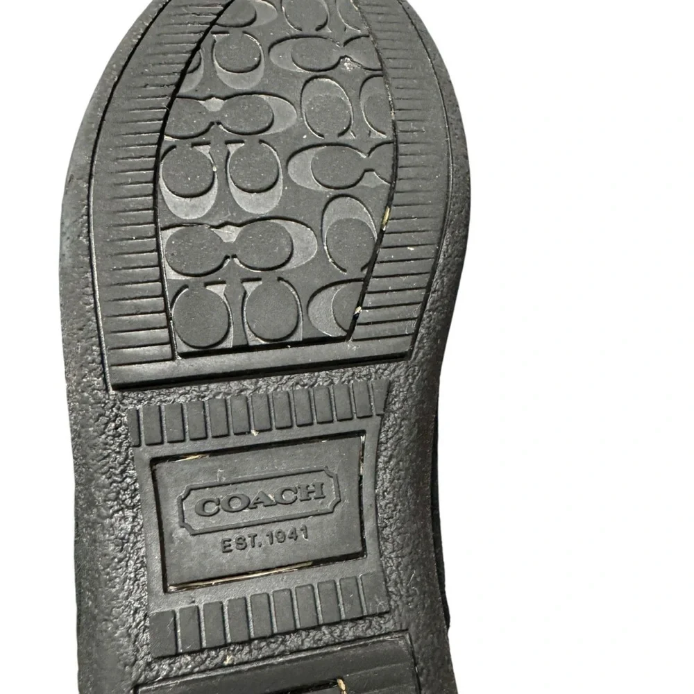 Coach Tullip Signature Print Suede Black‎ Leather Fleece Winter Boots Womens 5 B